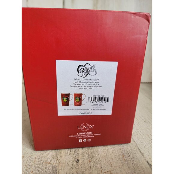Lenox NEW Merry Grinchmas heat changing magic mug Grinch Xmas decor - Picture 7 of 7